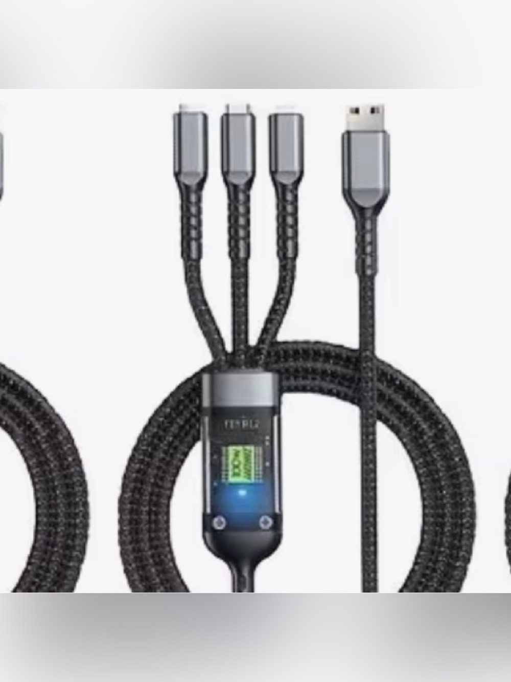 Universal Remote with Multi-Connector Fast Charging Cable — Black